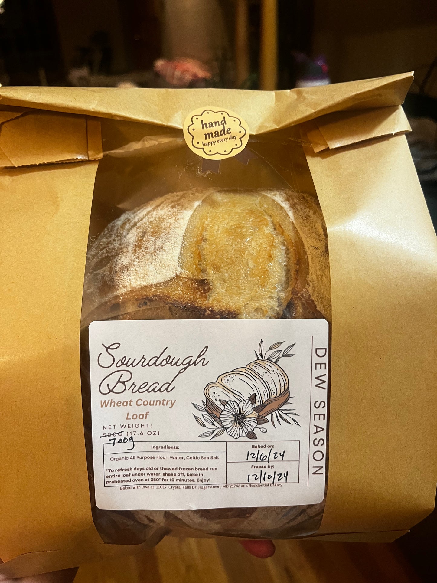 Country Loaf Wheat Sourdough Boule